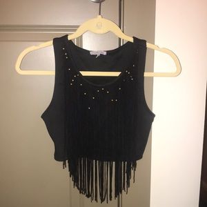Charlotte Russe Fringed Crop Top